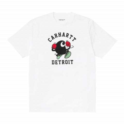 T-shirt Homme CARHARTT-WIP blanc logo détroit référence I029026