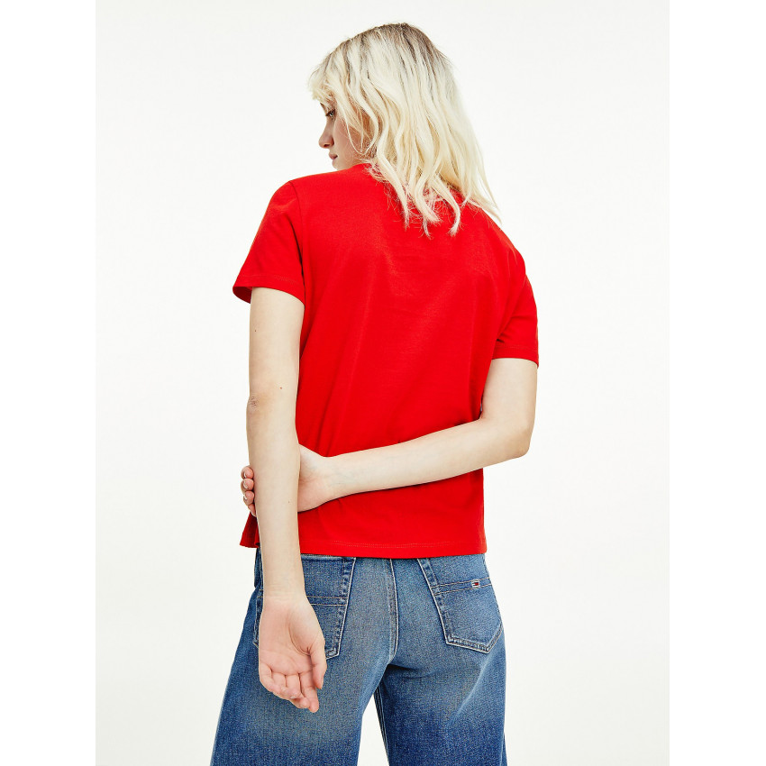 T-shirt femme rouge Tommy Jeans soft jersey référence DW0DW06901, E-boutique CLOANE