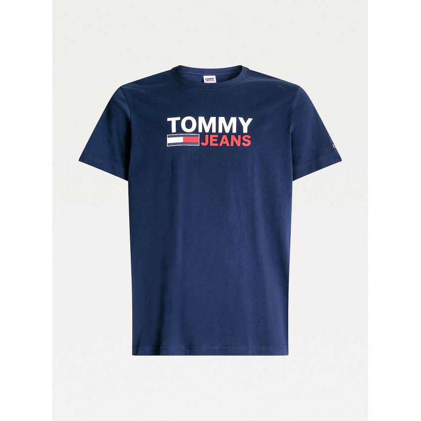 T-shirt Homme Bleu marine TOMMY JEANS coupe droite Référence DM0DM10214 C87 E-shop CLOANE