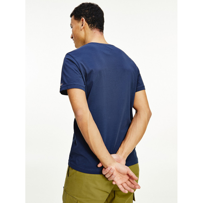 T-shirt Homme Bleu marine TOMMY JEANS coupe droite Référence DM0DM10214 C87 E-shop CLOANE