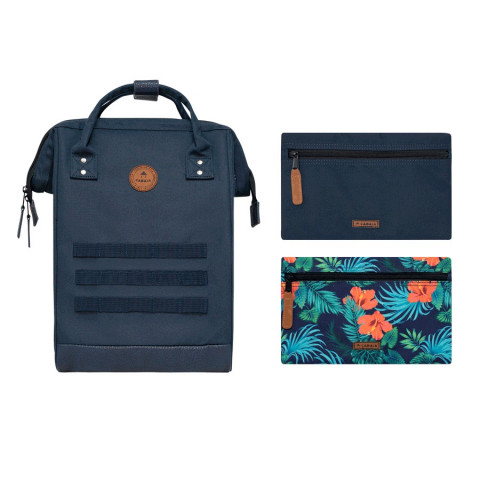 Sac à dos bleu marine CABAIA taille medium toile nylon 2 poches interchangeables pc 13" référence: REYKJAVIC-MEDIUM E-Shop CLOAN