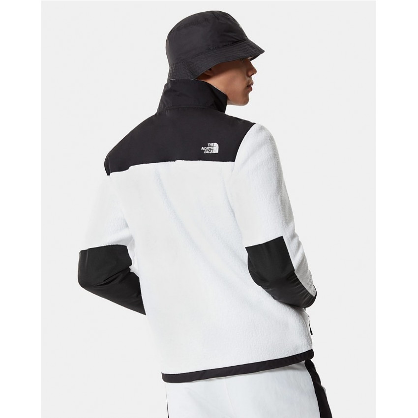 Veste polaire homme noir et blanc THE NORTH FACE matière polyester fermeture à zip coupe droite logo poitrine et épaule référenc