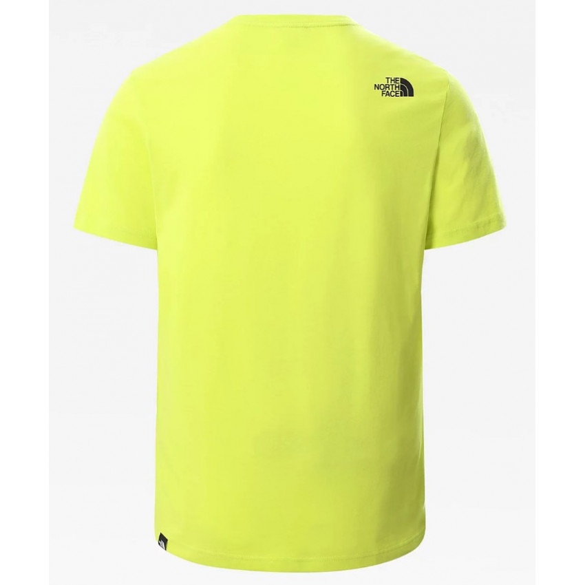 Tee-shirt homme jaune fluo THE NORTH FACE matière coton logo poitrine et sur l'épaule coupe classique référence CEQ5 JE31 V331 E