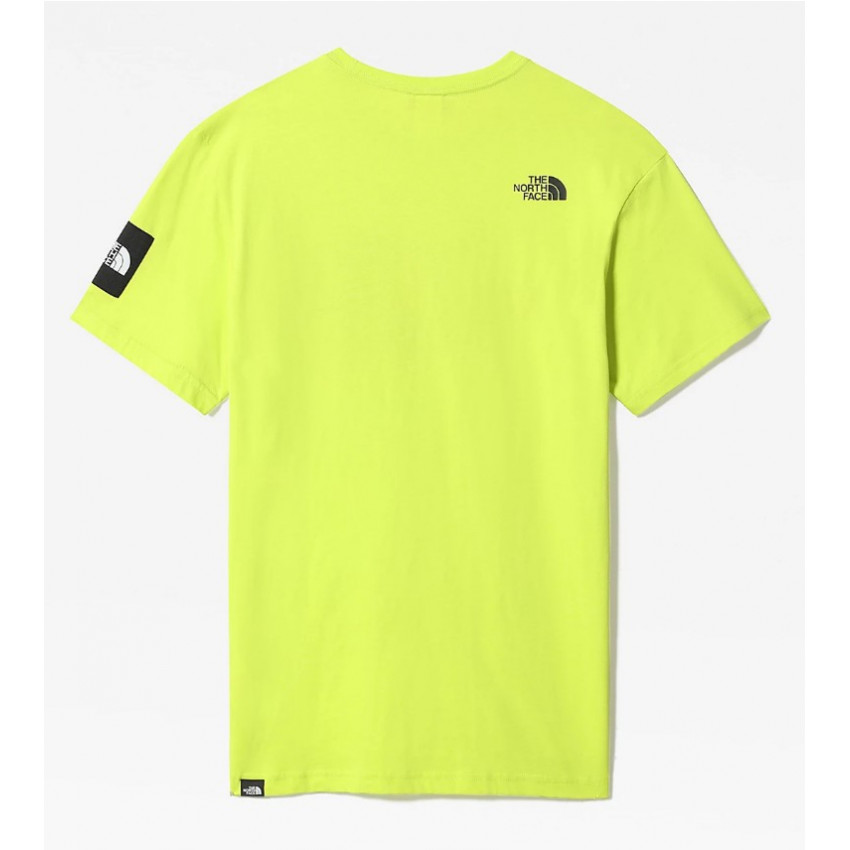 Tee-shirt homme jaune fluo THE NORTH FACE coupe slim logo centrale et manche matière coton référence: 557LJE 31W231E-Boutique CL