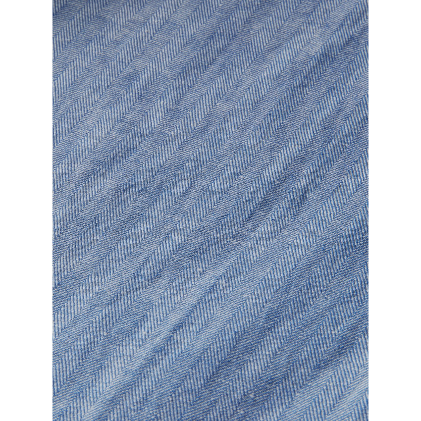Pantalon en lin homme bleu ciel SCOTCH AND SODA matière lin cordon de serrage à la taille coupe droite référence: 160 709 4155 E