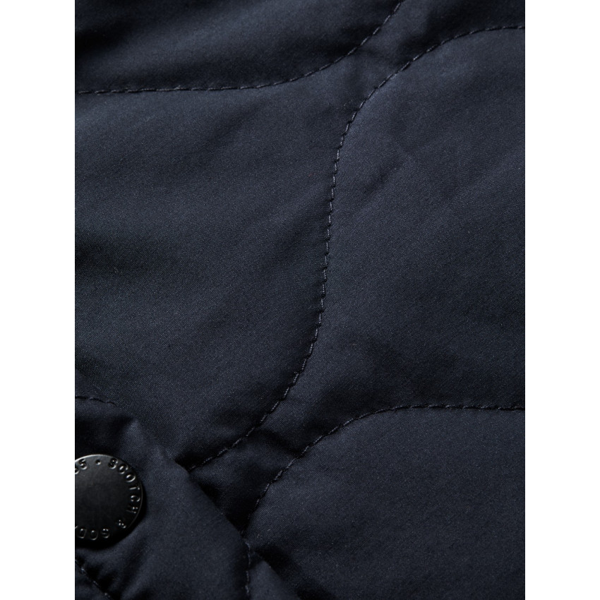 Veste homme bleu marine SCOTCH AND SODA matière coton et polyester coupe classique fermeture à boutons référence: 160 669 002 E-