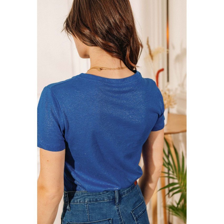 T-shirt pour Femme bleu ou blanc La Petite Etoile modèle Iva E-shop CLOANE 
