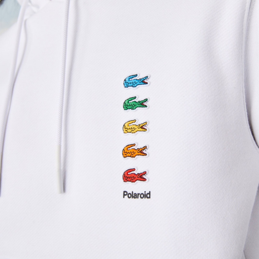 Sweat capuche blanc, jaune ou rouge LACOSTE X POLAROID référence SH5661 sur l'e-boutique CLOANE et dans ses shops à Vannes !