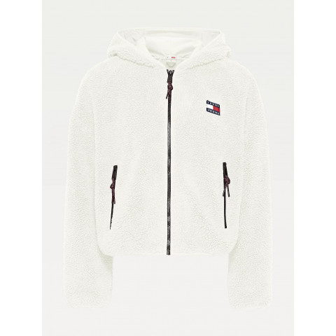 Polaire Femme TOMMY HILFIGER SHERPA HOODED Blanc DW0DW11093_YAP | Cloane Vannes