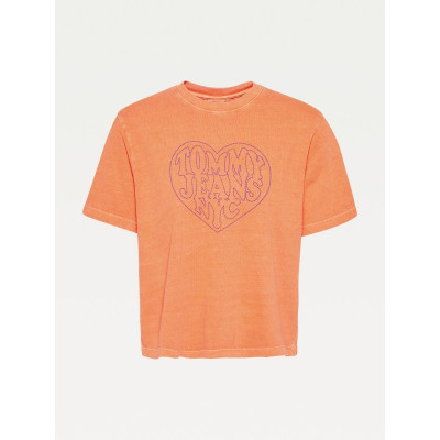 T-Shirt TOMMY HILFIGER Femme BOXY Orange DW0DW09591| Cloane Vannes