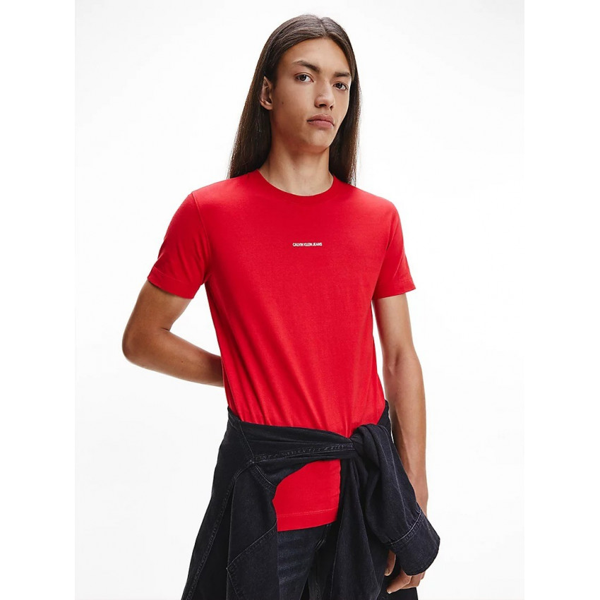 T-Shirt CALVIN KLEIN Homme MICRO Rouge J30J318067 | Cloane Vannes