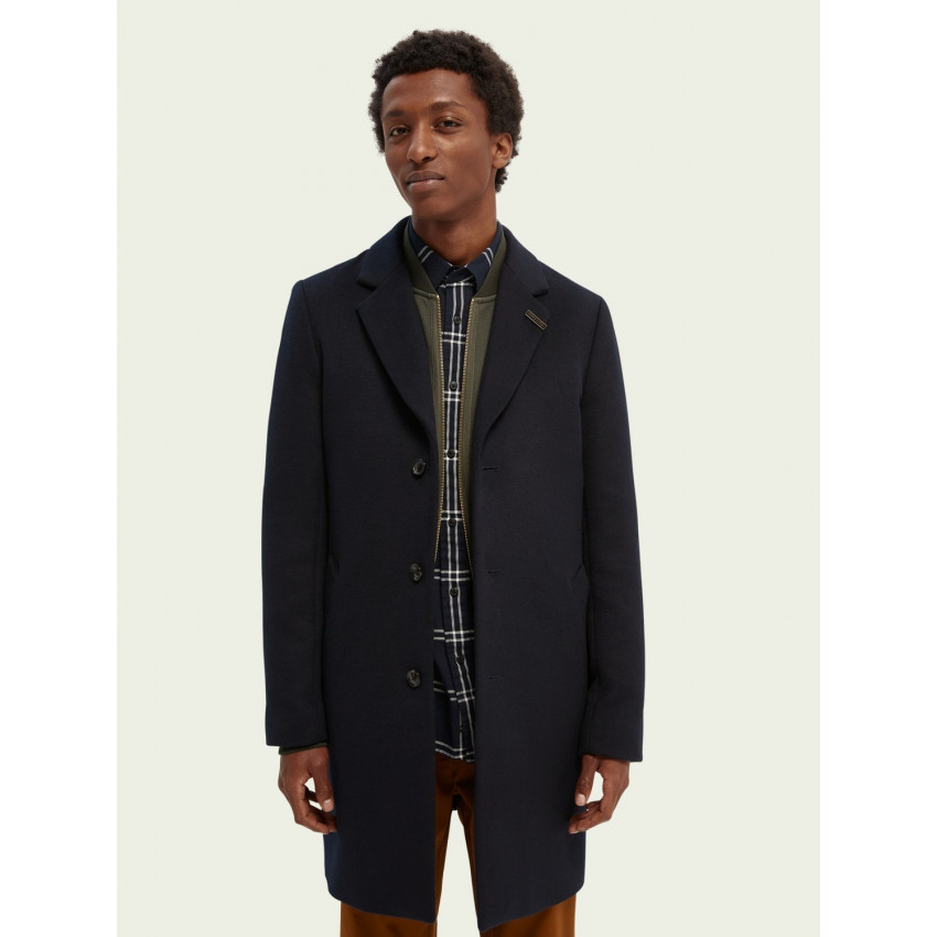 MANTEAU SCOTCH AND SODA HOMME SINGLE-BREASTED Bleu Nuit 163276 | Cloane Vannes
