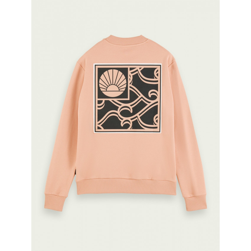 Sweat SCOTCH AND SODA Homme CREWNECK Rose 162350 | Cloane Vannes