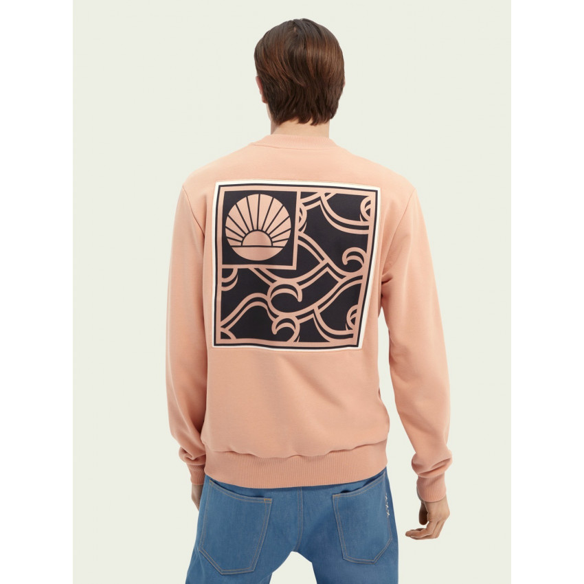Sweat SCOTCH AND SODA Homme CREWNECK Rose 162350 | Cloane Vannes