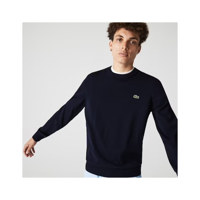 Pull Lacoste Homme Coton bio Noir ou Bleu marine ou Vert ou Gris AH1985 | Cloane Vannes