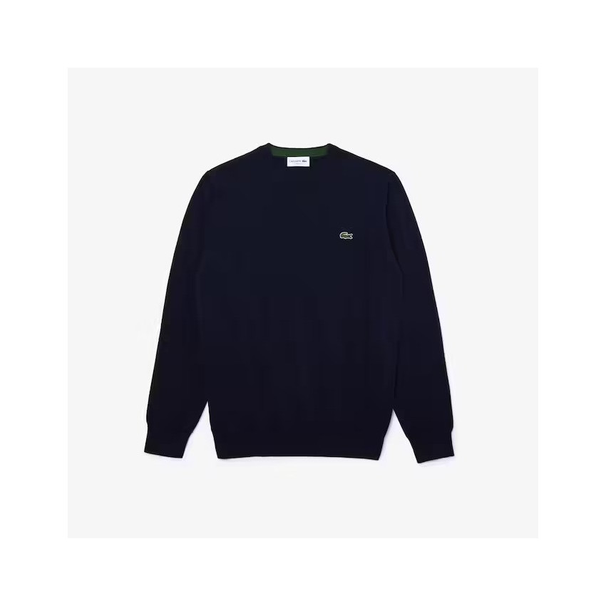 Pull Lacoste Homme Coton bio Noir ou Bleu marine ou Vert ou Gris AH1985 | Cloane Vannes