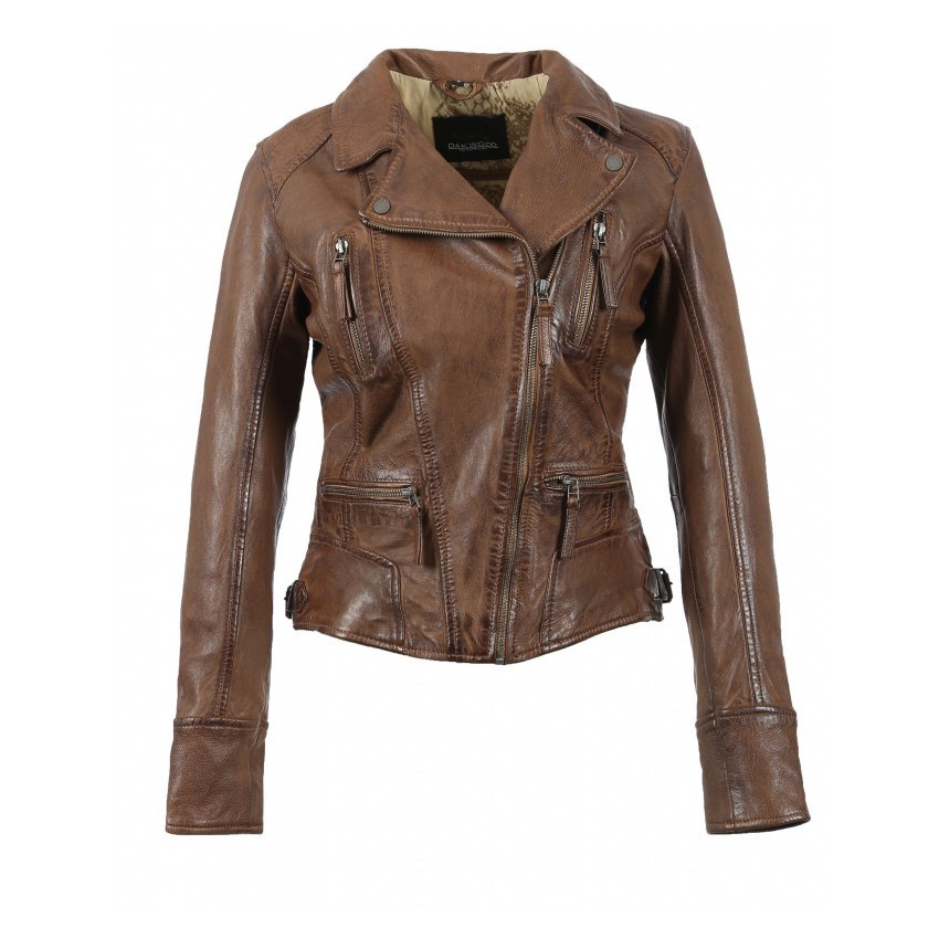 Blouson en Cuir OAKWOOD Femme CAMERA 60861 | Cloane Vannes