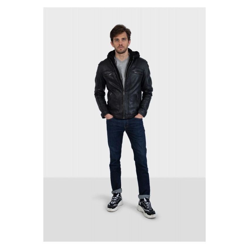 Blouson Cuir Oakwood Homme VEGAS Noir ou Marron ou Camel drink-63036 | Cloane Vannes
