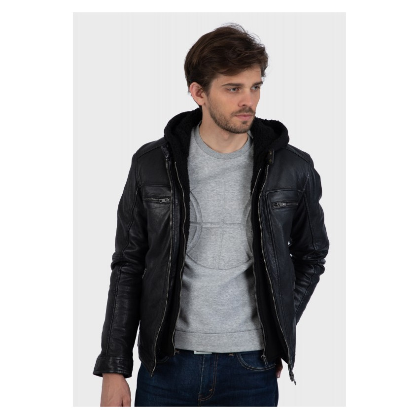 Blouson Cuir Oakwood Homme VEGAS Noir ou Marron ou Camel drink-63036 | Cloane Vannes
