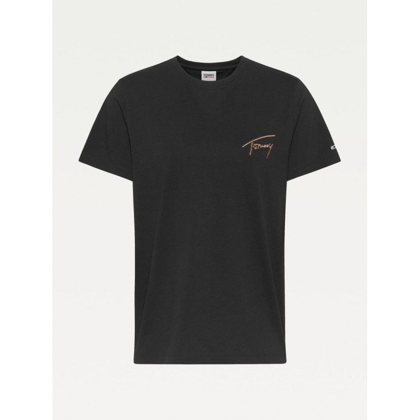 T-Shirt Tommy Hilfiger Femme SIGNATURE Noir DW0DW12002 | Cloane Vannes