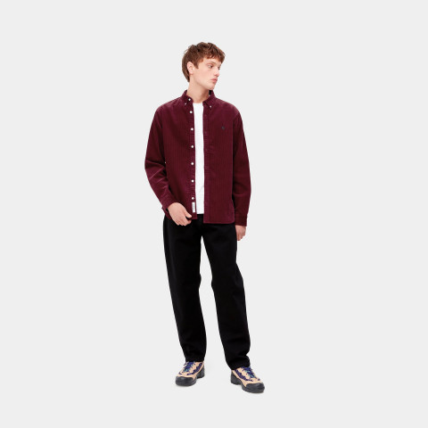 Chemise bordeaux en velours Carhartt madison cord homme