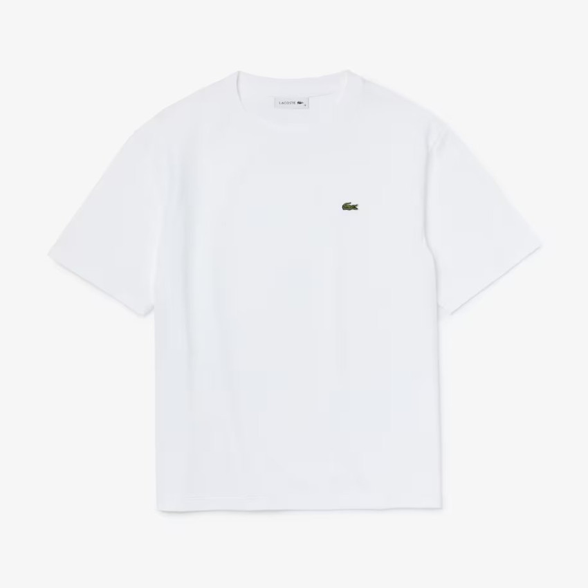 T-shirt Lacoste femme blanc à col rond