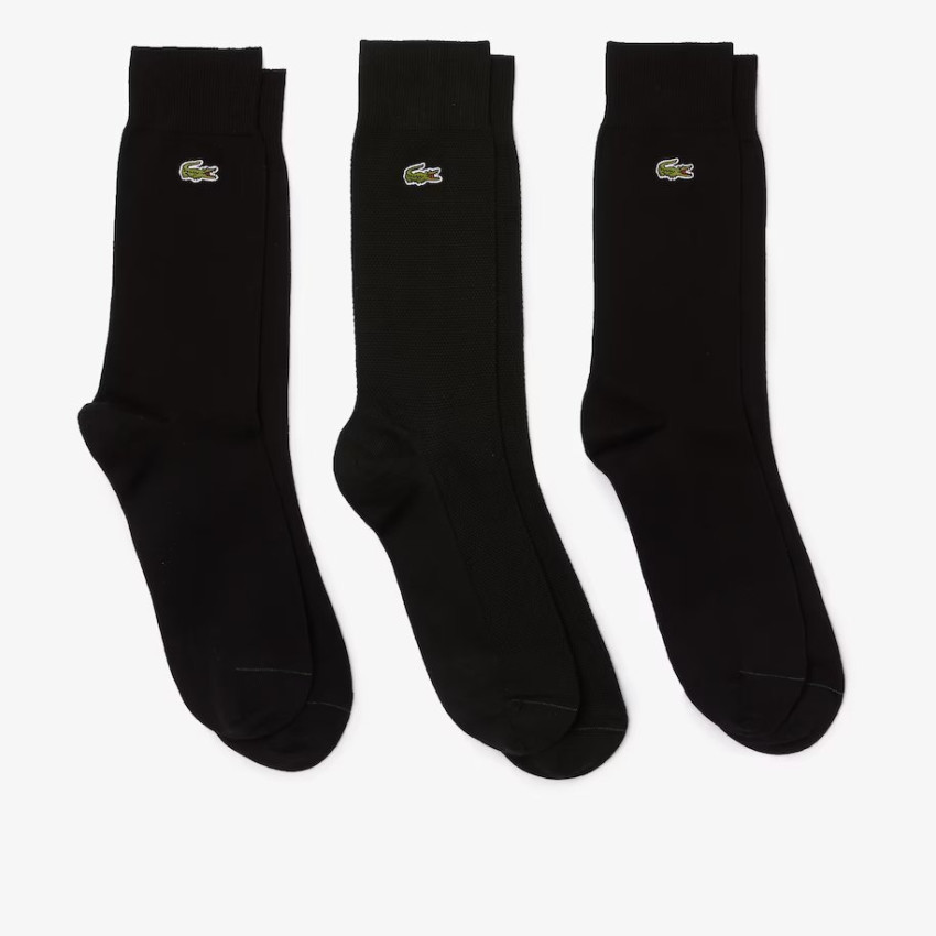 Pack de trois paires de chaussettes Lacoste Homme noir