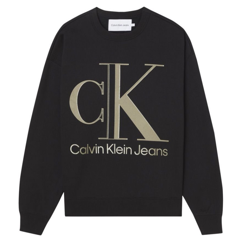Sweat homme Calvin Klein Jeans SHINE CK INSTIT Noir imprimé face Cloane Vannes