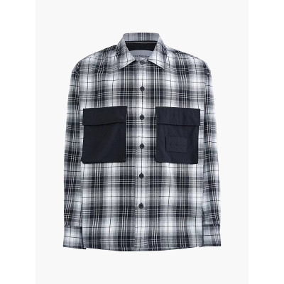 Chemise à carreaux gris et noir Homme Calvin Klein Jeans Pocket Check Cloane Vannes