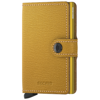 Porte cartes en cuir et aluminium Secrid Miniwallet Crisple Ochre Cloane Vannes