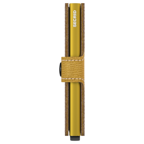 Porte cartes en cuir et aluminium Secrid Miniwallet Crisple Ochre Cloane Vannes