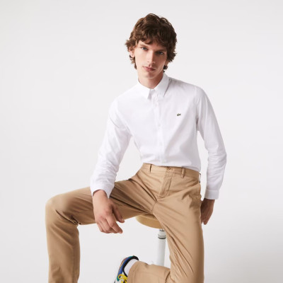 Polo Slim-fit En Coton Blanc Lacoste - Homme