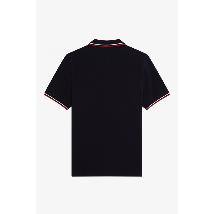 Polo Homme FRED PERRY M3600 Bleu Marine et Rouge Cloane Vannes