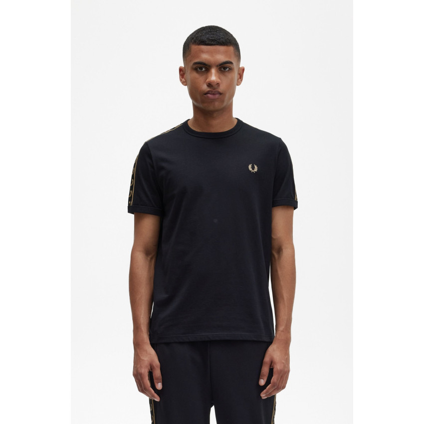 Tee-shirt Homme FRED PERRY M4613 Noir et Or Cloane Vannes