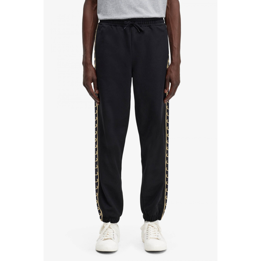 Jogging Homme FRED PERRY Track Taped T5507 Noir et Or Cloane Vannes