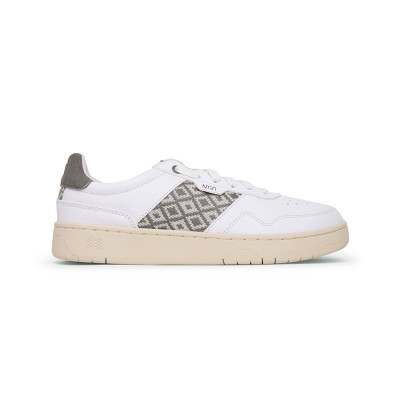 Baskets en cuir Ethique Homme N'GO SHOES Hue Classique Blanc et Gris Cloane Vannes 56000