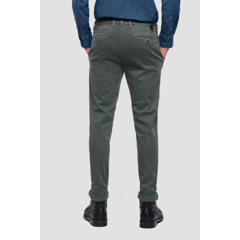 Pantalon chino Homme REPLAY HYPERFLEX Kaki Cloane Vannes