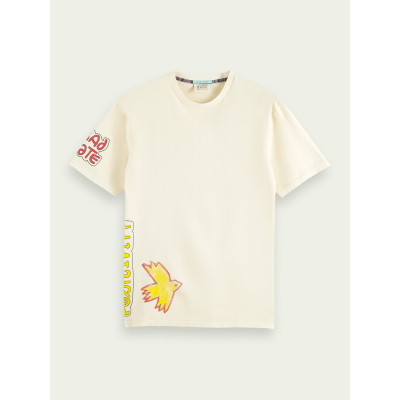 Tee-shirt Homme SCOTCH & SODA Artwork Crème Cloane Vannes