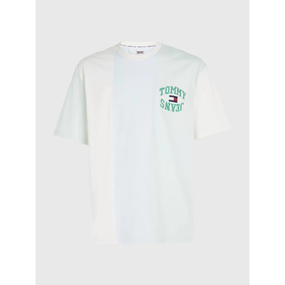Tee-shirt à rayures Homme Tommy Hilfiger Jeans VERTICALE Blanc et Vert Cloane Vannes