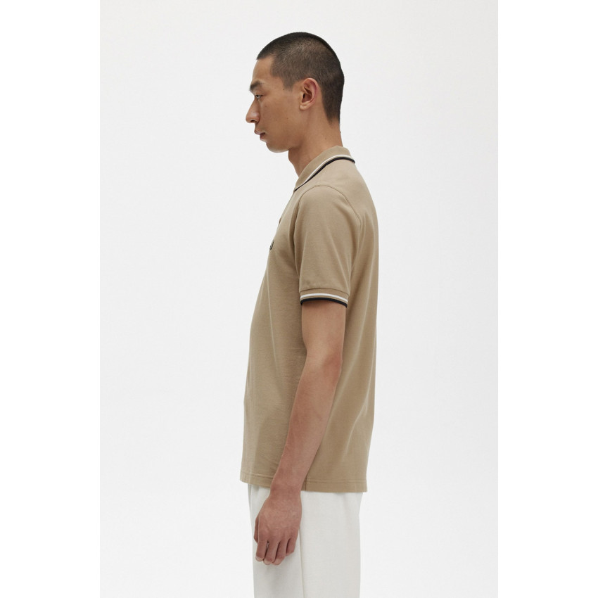 Polo Homme Fred Perry TWIN TIPPED Beige Cloane Vannes