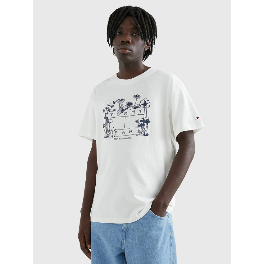 T-Shirt Homme Tommy Hilfiger Jeans HOMEGROWN Blanc Cloane Vannes DM0DM16235 YBH