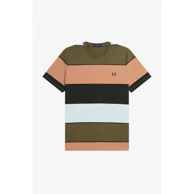 T-Shirt Homme Fred Perry BOLD STRIPE Multicolore Cloane Vannes M5608 M38 LIGHT RUST