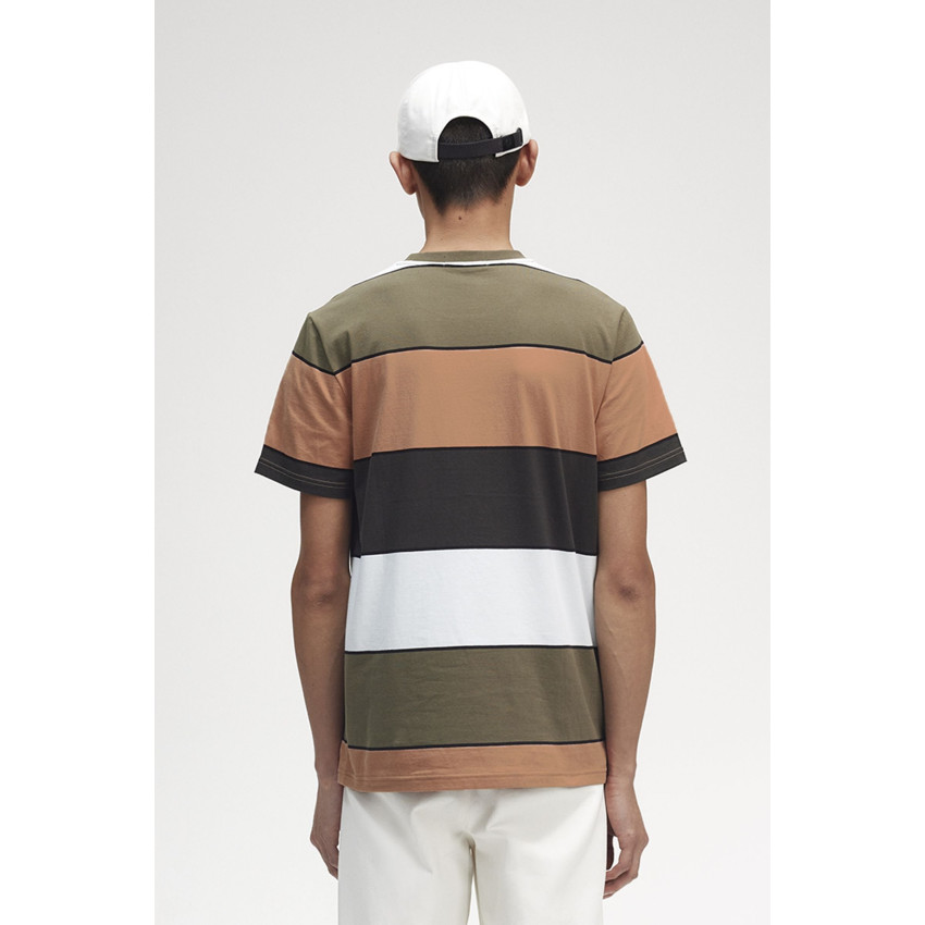 T-Shirt Homme Fred Perry BOLD STRIPE Multicolore Cloane Vannes M5608 M38 LIGHT RUST