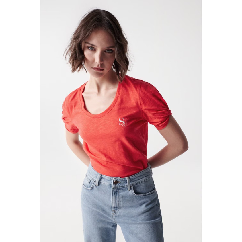 T-Shirt Femme Salsa Jeans SAMARA Rouge Cloane Vannes