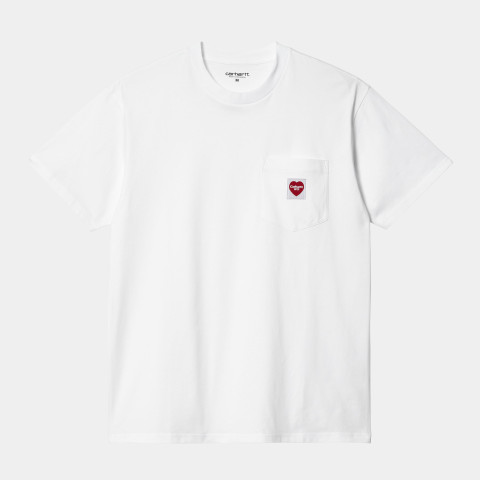 T-Shirt Homme Carhartt Wip POCKET HEART Blanc Cloane Vannes