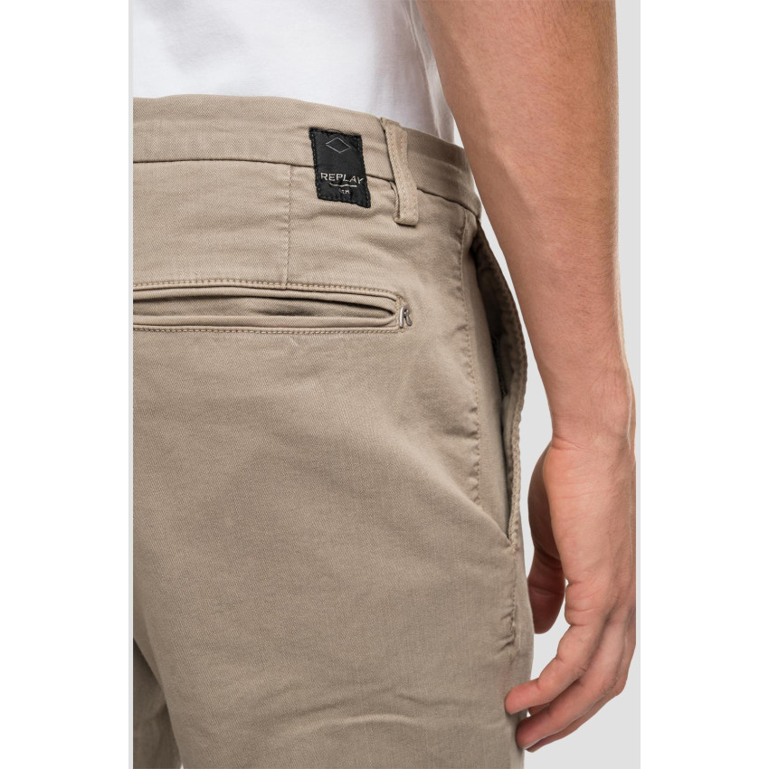 Pantalon chino Homme Replay HYPERFLEX Beige Cloane Vannes