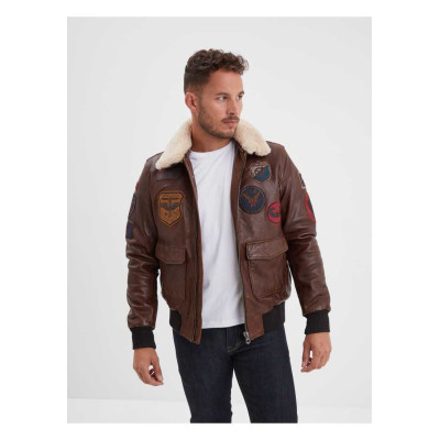 Blouson en Cuir Daytona 73 Homme MYTHIC Marron Cloane Vannes