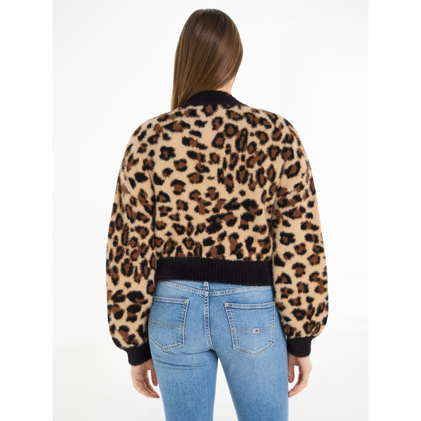 Pull Femme Tommy Jeans CARDIGAN Leopard Cloane Vannes DW0DW16518 0GI