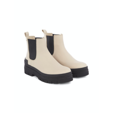 Bottines en Cuir Tommy Hilfiger Femme CASUAL Crème Cloane Vannes FW0FW07797 AES