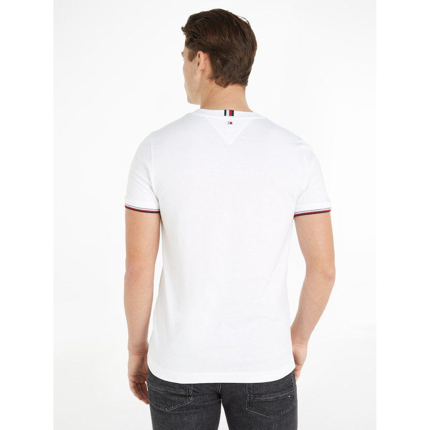 T-Shirt Tommy Hilfiger Homme TIPPED Blanc Cloane Vannes MW0MW32584 YBR
